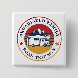 Family RV Road Trip Matching Custom Keepsake 2 Inch Square Button