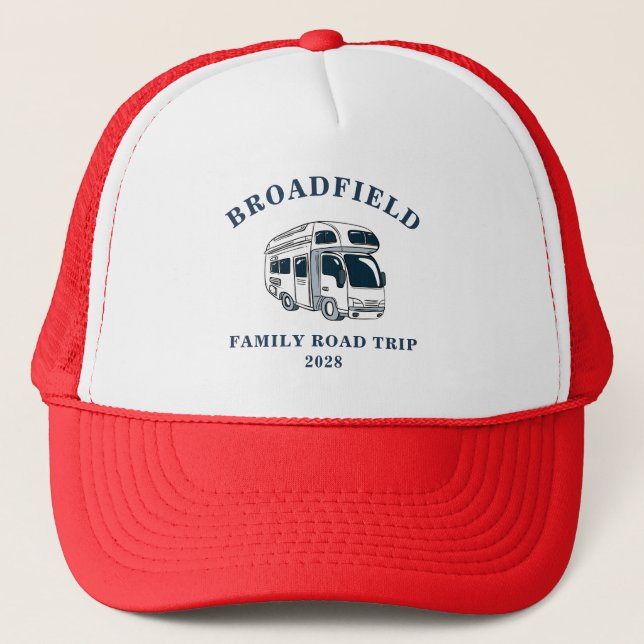 Family RV Road Trip Reunion Custom Matching Trucker Hat (Front)