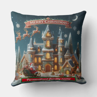 Family SANTA CLAUS CHRISMAS COLOURFUL THROW PILLOW