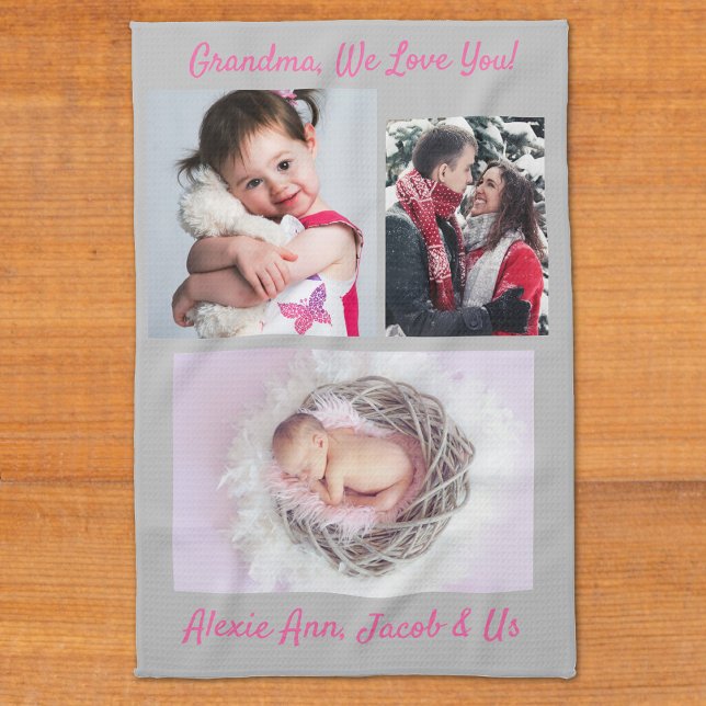 Family says, "I Love You" Grandma Personalize Kitchen Towel (Creator Uploaded)