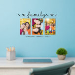 Family Script 3 Photo Template Custom Names Wall Decal<br><div class="desc">Family Script 3 Photo Template Custom Names features three of your favourite photos with the text "family" in elegant calligraphy script and your names below. Personalize by editing the text in the text box provided. Designed by ©Evco Studio www.zazzle.com/store/evcostudio</div>