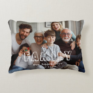 Family Script Collage Chic  Accent Pillow