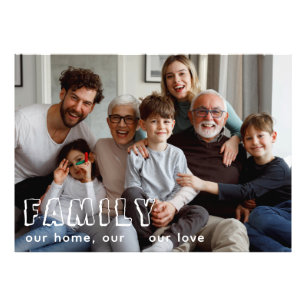 Family Script Collage Chic Photo Block