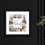 Family script elegant modern minimal photo collage poster<br><div class="desc">Family script elegant modern minimal personalised photo collage simple clean lines family gift print.</div>