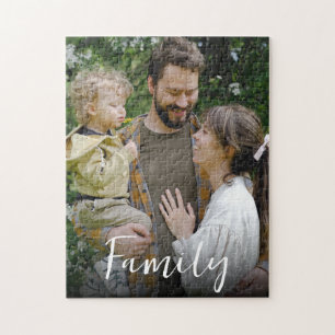 Family Script Font Custom Photo  Jigsaw Puzzle