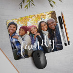 Family Script Overlay Photo Mouse Pad<br><div class="desc">Create a sweet keepsake of your family vacation,  holidays,  or special moment with this cute photo mousepad. Add your favourite horizontal / landscape oriented photo with "family" overlaid in white handwritten style modern calligraphy lettering.</div>