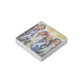 Family Script Overlay Photo Stone Magnets (Angled)