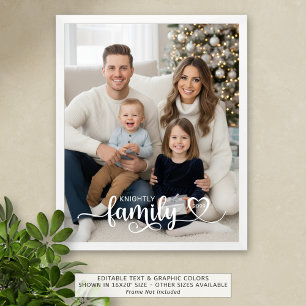 Family Script Photo Heart Name Custom Print