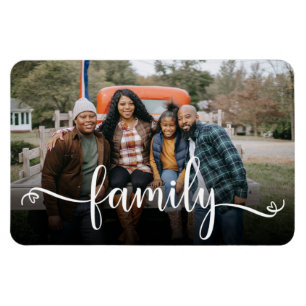 Family Script Photo Magnet