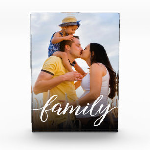 Family Script Typography Modern Custom Photo Block