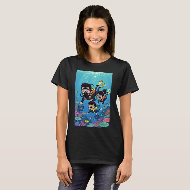 Family Scuba Diving Fun T-Shirt (Front Full)