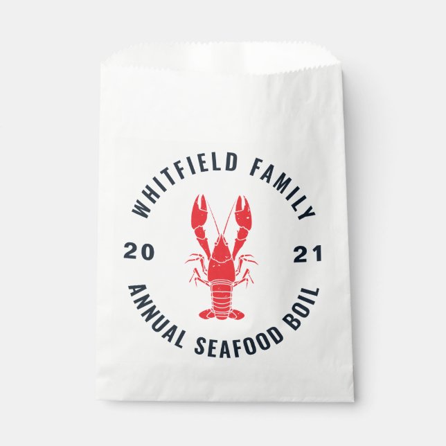 Family Seafood Boil Custom 4th of July Favour Bag (Front)