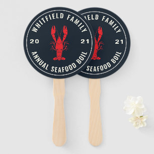 Family Seafood Boil Party 4th of July Custom Hand Fan