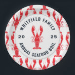 Family Seafood Boil Personalized Lobster Paper Plate<br><div class="desc">It's here again. The annual summer party event you plan for the whole family to hang, eat and drink. Commemorate this year with a matching family design to make the photo look perfect and keep the memory alive for years. Add your family details by clicking the "Personalize" button above. TIP:...</div>