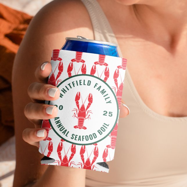 Family Seafood Boil Personalized Lobster Party Can Cooler (Family Seafood Boil Personalized Lobster Party Can Cooler)