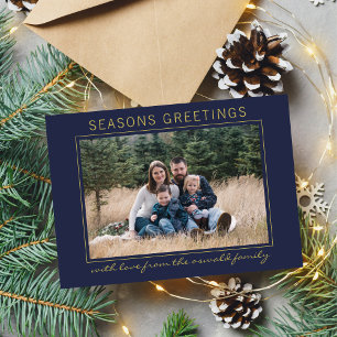 Family Seasons Greetings Holiday Photo Card