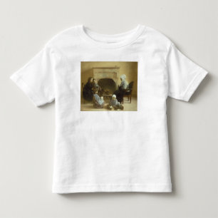 Family seated around a hearth toddler t-shirt