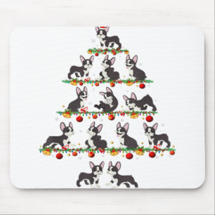 Family Sets Christmas Matching Boston Terrier Xmas Mouse Pad