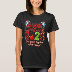 Family Shark Christmas 2025 Santa Merry Time Spent T-Shirt