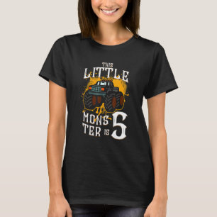 Family Siblings Monster Trucks Birthday I Am Five T-Shirt