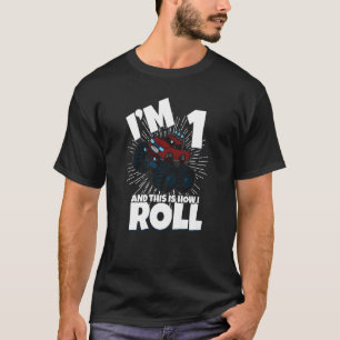 Family Siblings Monster Trucks Birthday I Am One 1 T-Shirt