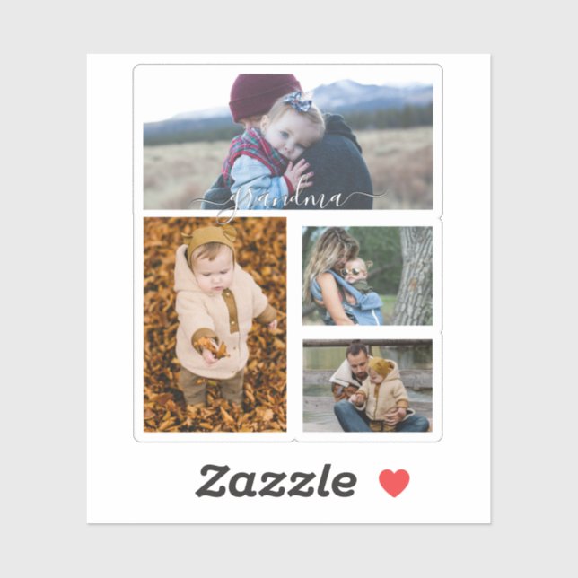 Family Simple Collage Modern Love Grandma Mom (Sheet)