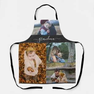 Family Simple Collage Modern Love Grandma Mom Apron