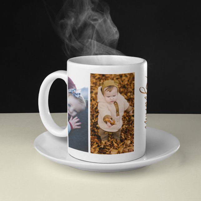 Family Simple Collage Modern Love Grandma Mom Coffee Mug (Creator Uploaded)