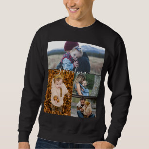Family Simple Collage Modern Love Grandma Mom Sweatshirt