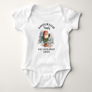 Family Ski Holiday With Name and Year Baby Bodysuit