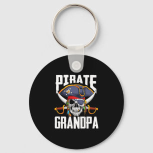 Family skull pirate grandpa jolly roger crossbones keychain