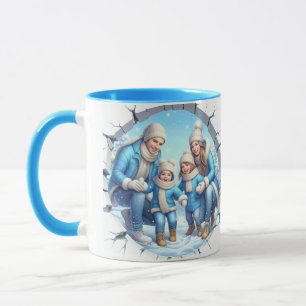 Family snow Fun Christmas Mug
