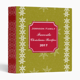 Family Snowflakes Christmas Holiday Recipe Binder