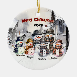 Family Snowman Personalized Christmas Ornament