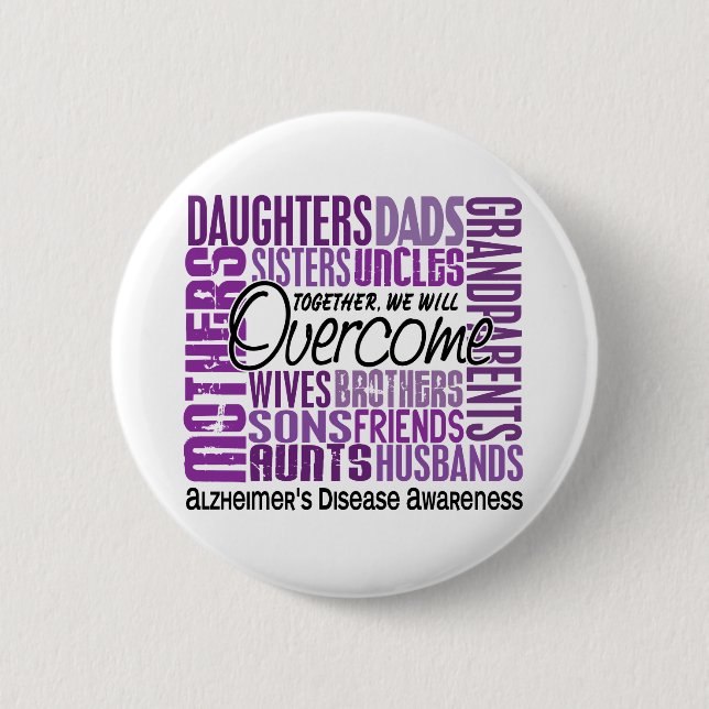 Family Square Alzheimer's Disease 2 Inch Round Button (Front)