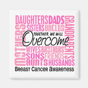 Family Square Breast Cancer Magnet