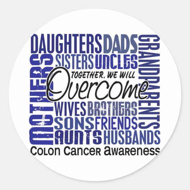 Family Square Colon Cancer Classic Round Sticker (Front)