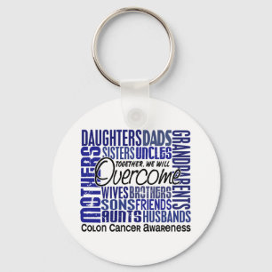 Family Square Colon Cancer Keychain