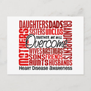 Family Square Heart Disease Postcard