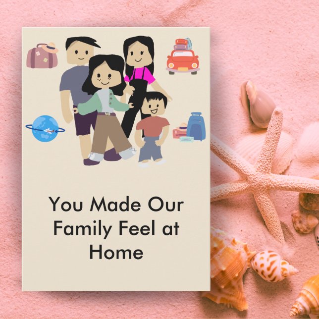 Family Stay Host Card with Custom Message Option (Creator Uploaded)