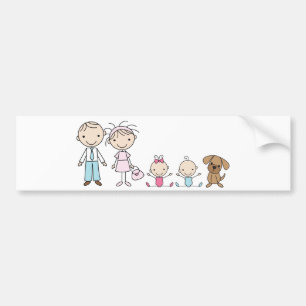 Family Stick Figures Bumper Stickers