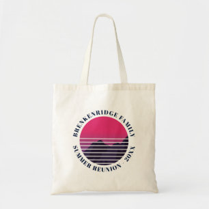 Family Summer Party Retro Sunset Mountains Custom Tote Bag