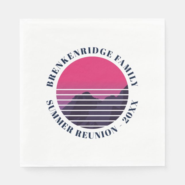 Family Summer Reunion Custom Paper Napkin (Front)