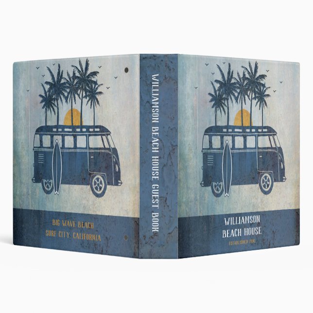 Family Summer Surf Van Rental Beach House Binder (Background)
