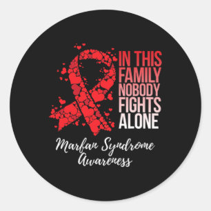Family Support Marfan Syndrome Awareness Classic Round Sticker