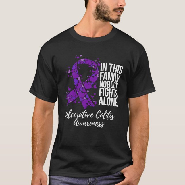 Family Support Ulcerative Colitis Awareness T-Shirt (Front)