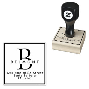 Family surname return address rubber stamp
