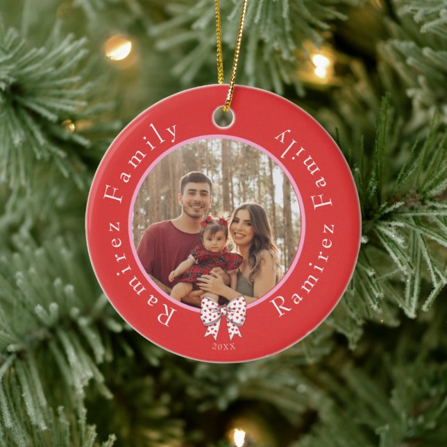 Family Sweetheart Bow photo Year Ornament (Tree)