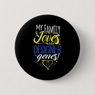 Family T21 World Down Syndrome Awareness Day Kids  2 Inch Round Button