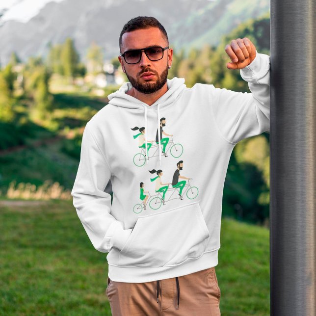 Family Tandem Bicycle Cycling Hoodie (Creator Uploaded)